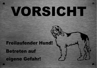 Edelstahl Warnschild Spinone Italiano VORSICHT Mein Haus mein Garten meine Familie